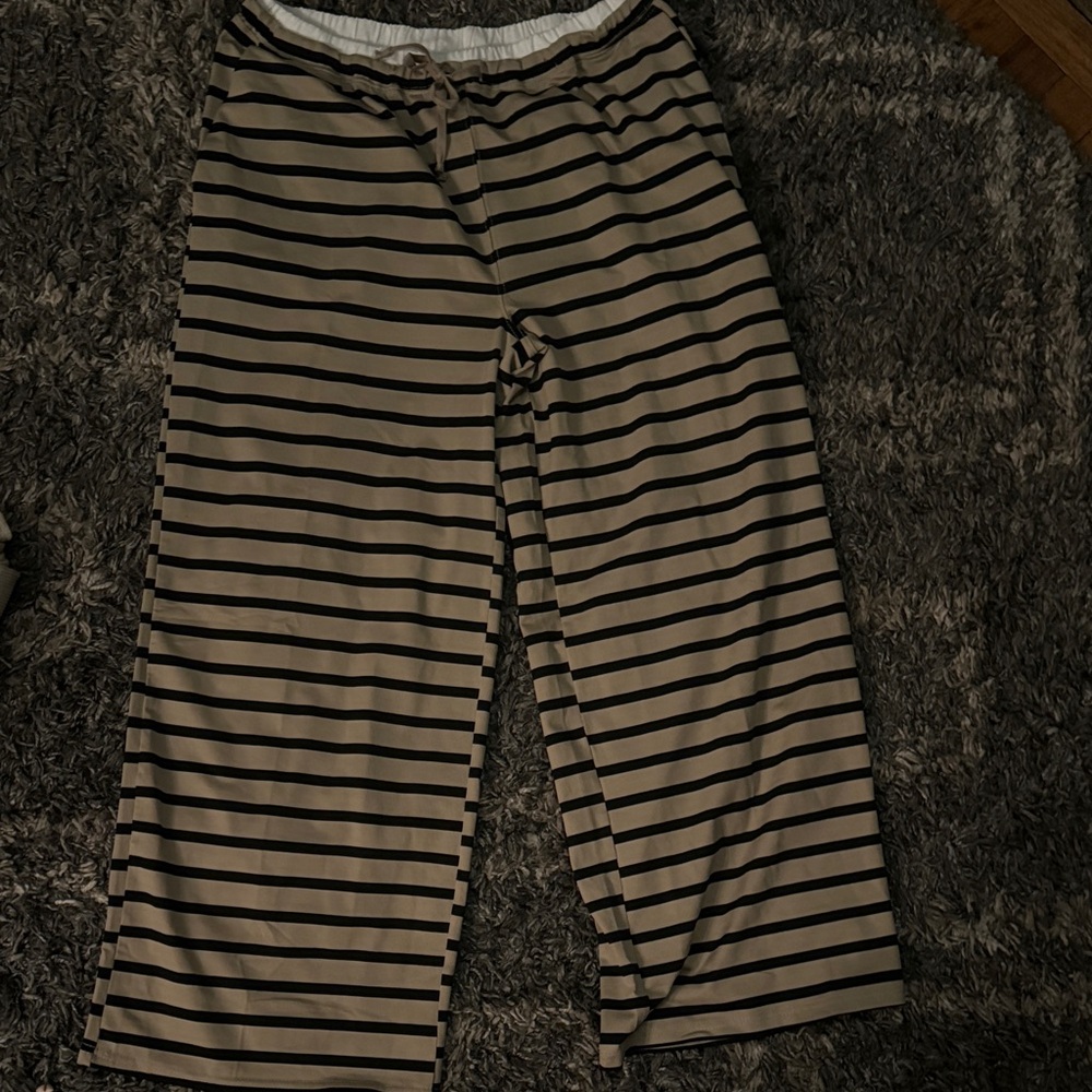 Striped Wide-Leg Pants
